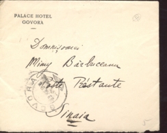 KING CHARLES I, CHARITY, STAMPS  ON GOVORA PALACE HOTEL HEADER COVER, 1916, ROMANIA - Lettres & Documents