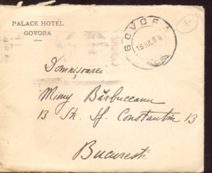 KING CHARLES I, CHARITY, STAMPS  ON GOVORA PALACE HOTEL HEADER COVER, 1916, ROMANIA - Brieven En Documenten