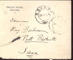 KING CHARLES I, CHARITY, STAMPS  ON GOVORA PALACE HOTEL HEADER COVER, 1916, ROMANIA - Brieven En Documenten