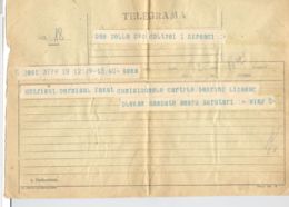 TELEGRAPH, TELEGRAMME SENT FROM IASI TO BUCHAREST, ROMANIA - Télégraphes
