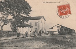 34/ Fontes - La Gare (avec Train ) - Ecrite Et Voyagée 1915 - Other Municipalities