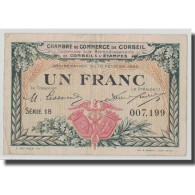 France, Corbeil, 1 Franc, 1920, TTB, Pirot:50-3 - Chambre De Commerce