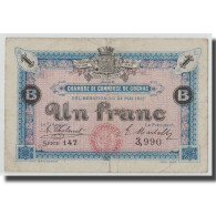 France, Cognac, 1 Franc, 1917, TB+, Pirot:49-7 - Chambre De Commerce