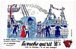 Buvard La Vache Qui Rit, Fromageries Bel. Série La Navigation, Dessin De Luc M.Bayle N° 9 Les Cuirassés. - F
