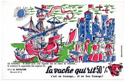 Buvard La Vache Qui Rit, Fromageries Bel. Série La Navigation, Dessin De Luc M.Bayle N° 4 Les Espagnols. - F