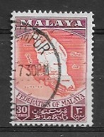 MALASIA FEDERATION  1957 Coat Of Arms, Flag And Map Of Malaya  USED - Federation Of Malaya