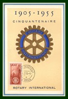 SAAR Carte Maximum Rotary 1955 TB - Maximum Cards