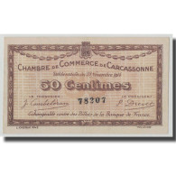 France, Carcassonne, 50 Centimes, 1914, SUP, Pirot:38-1 - Chambre De Commerce