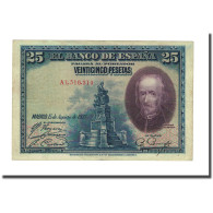 Billet, Espagne, 25 Pesetas, 1928, 1937-10-15, KM:71a, SUP - 1-2-5-25 Peseten