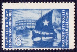 VUJNA - ISTRIA - POLA  PULA  ARENA  6 Lira - **MNH - 1946 - Nuevos