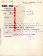 29 - BREST - RARE LETTRE CORDERIE DE LA MADELEINE A MORLAIX- AGENCE CGT-COMPAGNIE GENERALE TRANSATLANTIQUE-1926 - Artigianato