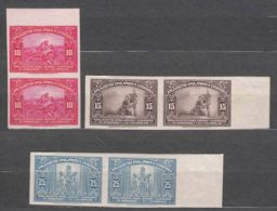 Yugoslavia Kingdom 1921, American Banknote Issue Mi#159-161 U - Imperforated Pairs,  Original Gum With Hinge Mark - Ungebraucht