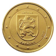 LETTONIE 2017 - 2 EUROS COMMEMORATIVE - KURZEME -  PLAQUE OR - Lettland