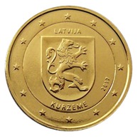 LETTONIE 2017 - 2 EUROS COMMEMORATIVE - KURZEME -  PLAQUE OR - Lettonie