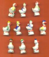Serie Complète De 10 Feves Pasquier Les Canards - Tiere
