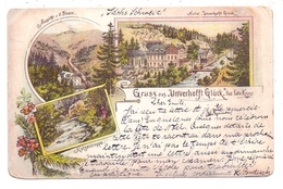 0-8233 EDLE KRONE, Hotel Unverhofft Glück, Lithographie 1898 - Tharandt