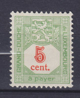 Luxembourg Porto 1922 Mi. 10A  5c. Ziffernzeichnung Perf. 12½, MH* - Strafport