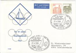 GERMANY Olympic Stationery Cover Cancel 50 Years Sailing Olympic Games Kiel 1936 - 1986 - Sommer 1936: Berlin