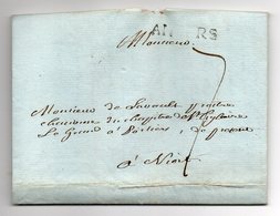 1782--courrier De ANGERS (griffe Linéaire) Pour NIORT-79--concerne Chanoine De Lavault St Hilaire De Poitiers - 1701-1800: Précurseurs XVIII