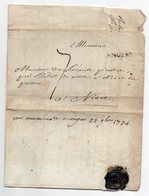 1774--courrier De ANGERS (griffe Linéaire) Pour NIORT-79--concerne Chanoine De Lavault St Hilaire De Poitiers - 1701-1800: Precursori XVIII