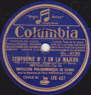 78 Trs - 30 Cm - état TB -  SYMPHONIE N°7 EN LA MAJEUR (BEETHOVEN) ORCH. PHILHARMONIQUE DE VIENNE - 78 T - Disques Pour Gramophone