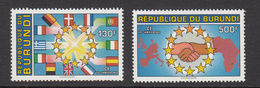 1993 Burundi EU European Common Market Flags Map Complete Set Of 2   MNH - Neufs