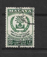 MALASIA FEDERATION     1960 World Refugee Year   USED - Federation Of Malaya