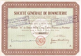 - Titre De 1950 - Société Générale De Bonneterie  - - Tessili