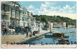 - Salut De Constantinople - Turquie, Quai De Boutukdere, Calèche, Attelage, écrite, 1907, BE, Scans.. - Türkei