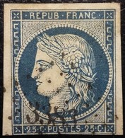 FRANCE Y&T N°4h Cérès 25c Bleu Noir Oblitéré Losange PC N°3383. Toulouse. Voir Scan - 1849-1850 Cérès
