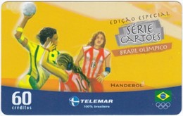 Brazil - BR-TLM-RJ-2379, 20/34 - 3494, Event, Sports, Handball, 60U, 37,565ex, 6/04, Used - Olympische Spiele