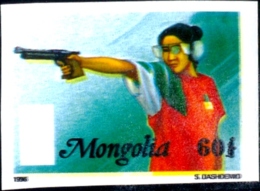 SHOOTING-ATLANTA PLYMPICS-1996- IMPERF PROGRESSIVE COLOUR TRIAL-MONGOLIA- EXTREMELY SCARCE-MNH-J4-22 - Summer 1996: Atlanta