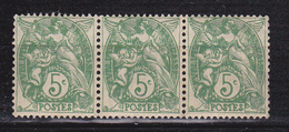 N° 111 Type Blanc: Un Bloc De 3 Timbres Horizontal Neuf Impeccable Sans Charnière - 1944 Hahn Und Marianne D'Alger