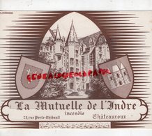 36- CHATEAUROUX- RARE GRAND BUVARD LA MUTUELLE DE L' INDRE-25 RUE PORTE THIBAULT -IMPRIMERIE E. COURCHINOUX - Bank & Versicherung