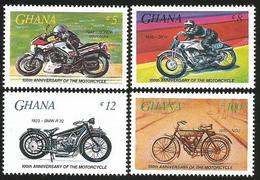 Ghana 1985 Motorcycle Honda DKW BMW NSU Michel 1102-1105 MNH - Motorfietsen