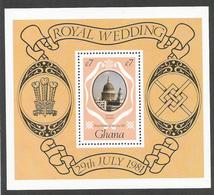 Ghana 1981 Royal Wedding Diana Charles St Pauls Cathedral Michel Block 90 Mint - Ghana (1957-...)