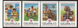 Ghana 1980 International Year Of The Child IYC Papal Visit Overprint MNH Michel 834B-837B Set - Ghana (1957-...)