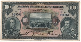 BOLIVIA  100 Bolivianos  Serie  H   (L. 1928)    P125a    VF/XF - Bolivia