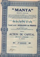 MANTA OPWIJCK ACTION DE CAPITAL - Textile