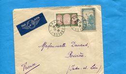 ALGERIE-lettre Pour Françe -cad BONE-nov 1936-bel Affranchissement Composé 2 Timbres-cachet Hexagonal Arrivée RIVIERE - Covers & Documents