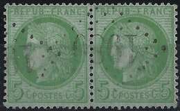 CERES 1871 N°53 Paire 5c Vert Jaune Obl GC 1980 De Lauris Sur Durance (indice 11) TTB Signé Calves - 1871-1875 Ceres