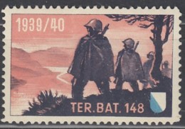 SCHWEIZ Soldatenmarke Des TER.BAT.148, 1939/1940 - Vignettes