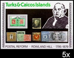 BULK: 5 X TURKS CAICOS ISLANDS 1979 Rowland Hill $2 Stamps On Stamps Phil.exhb. Penny Black OVPT: BRASILIANA 79 - Rowland Hill