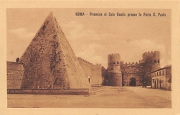 Roma  - Porta S. Paolo Con Piramide Di Caio Cestio - Carta Non Inviata - Altri Monumenti, Edifici