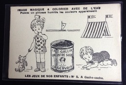 Image Magique à Colorier Magie  Lait Gallia Gervais Jeux Nos Enfants Nounours Cache Cache Cachette - Otros