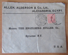 Egypte Vers Etats-Unis (Syracuse) - Enveloppe Avec Timbre YT N°61 - Cachet 1922 - Briefe U. Dokumente