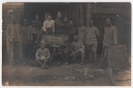 Carte Photo Militaria Groupe De Soldats Cuistots Cuisine Roulante GCDF - Andere & Zonder Classificatie