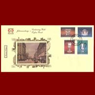 SOUTH AFRICA 1886 - 1986 CENTENARY OF GOLD STAMPS ON FDC THIS FDC IS FOILED WITH KURZ GENUINE 23KT GOLD FOIL - Briefe U. Dokumente