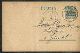 Carte Obl. N° 1 + Repiquage Au Verso   Obl. Charleroy 10  Pour Jumet 1 D Le 20/11/1915 - Duitse Bezetting