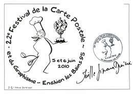 Illustrateurs - IIlustrateur Joelle Ginoux Duvivier - Enghien Les Bains - Gastronomie - Autographe - Signature - Autres & Non Classés
